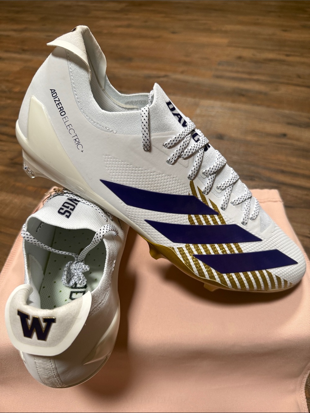Adidas SM Adizero Electric Washington Huskies Team Issue Football Cleats